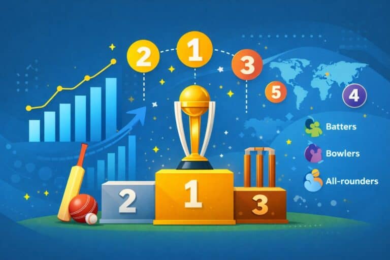 ICC cricket team and player rankings explained concept banner